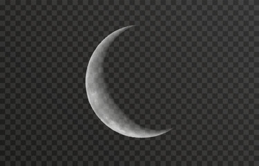 Wall Mural - realistic vector moon on an isolated transparent background. moon vector png. dark night with vector