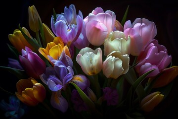Wall Mural - purple and white crocus