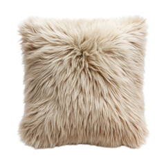 a fluffy pillow covered in fur on transparent background