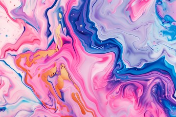 Wall Mural - Liquid acrylic marble texture. Hand drawn fluid illustration, abstract background.