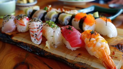 Japanese Cuisine on timber surface