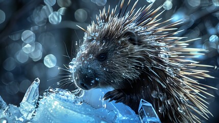 Poster - Porcupine in a Crystal World.