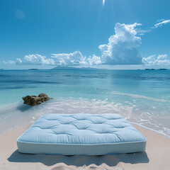 Wall Mural - there is a mattress on the beach with the sun shining