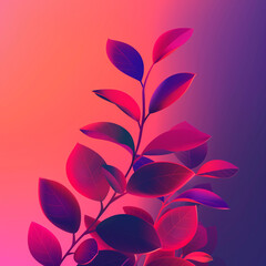 Wall Mural - there is a plant with red leaves on a pink background