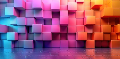 Poster - Abstract Colorful Cube Wall