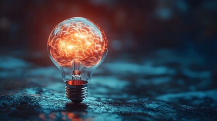 Poster - Illuminating Innovation:3D Rendered Lightbulb Brightening a Digital Brain