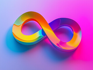 Wall Mural - a vibrant infinity sign with dynamic shadow play