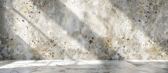 Aufkleber - Polished stone wall background with a beautiful old terrazzo or marble texture for copy space image