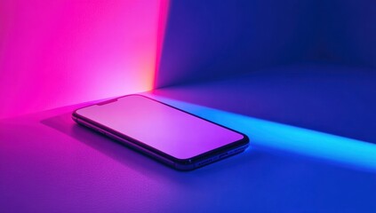 Poster - Smartphone Under Neon Lights