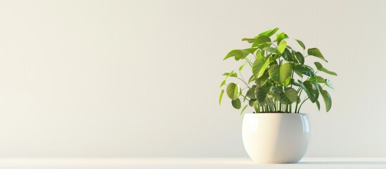 Sticker - Money plant displayed in a pot against a white background highlighting its beauty and leaving the possibility of using it as a copy space image