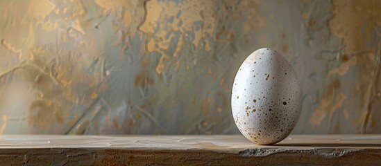 Poster - A fresh duck egg displayed on a table with copy space image