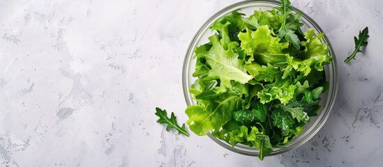 Aufkleber - Fresh green salad with avocado perfect for a healthy meal presentation and copy space image