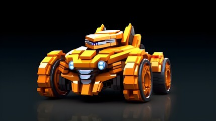 Canvas Print - Sports Car robot toy 3d