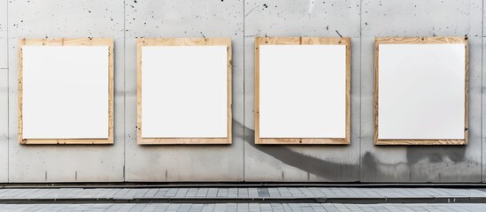 Poster - Empty display boards on a city wall banners allowing for personalization with copy space image