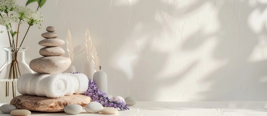 Aufkleber - Spa composition on a light background with copy space image