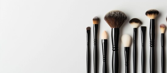 Aufkleber - Professional makeup brushes set isolated on a white background with copy space image available