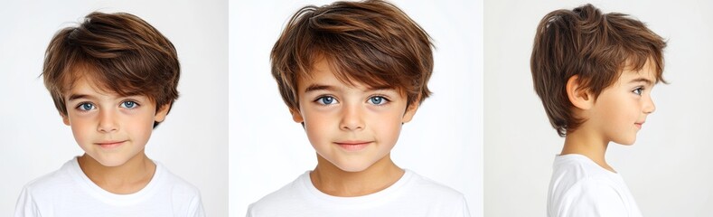 The concept of style and fashion is illustrated in the photograph of three handsome smiling boys, isolated on a transparent background.