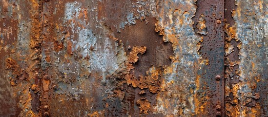 Aufkleber - Rusty old steel wall providing a textured background for text placement with copy space image