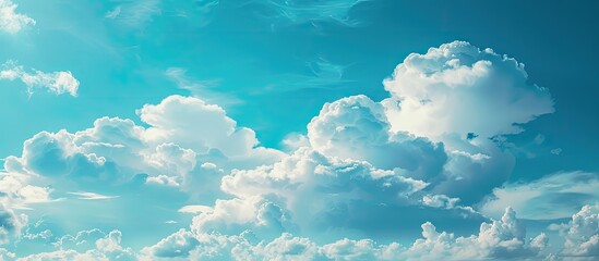 Aufkleber - The vast blue sky with fluffy clouds suitable as a copy space image