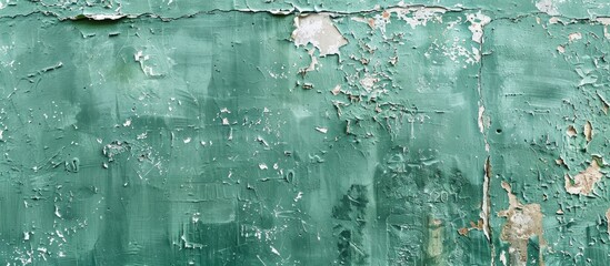 Aufkleber - Rustic green plastered wall as a background with copy space image