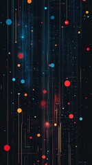 Poster - Abstract background showing colorful circles flowing down vertical lines