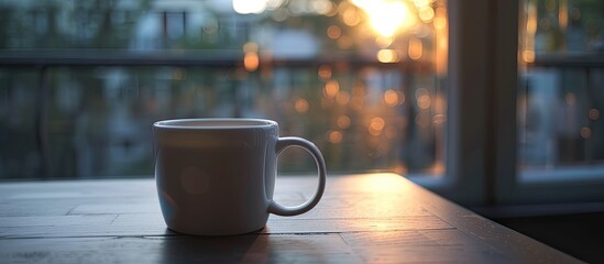Poster - Start your morning right with a sleek coffee cup perfect for a cozy moment with a copy space image