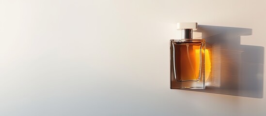 Poster - Isolated on a white background a bottle of perfume is displayed with copy space image