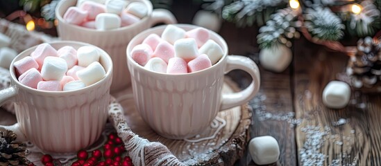 Poster - Marshmallows atop cups with ample copy space image