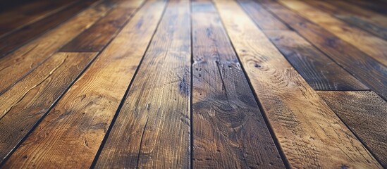 Aufkleber - Design featuring textured wooden flooring for a copy space image