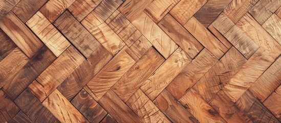 Aufkleber - Light brown herringbone wood background with copy space image