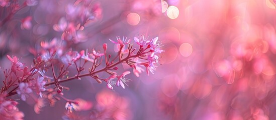 Leinwandbilder - Pink bokeh creates a soft dreamy background in this copy space image