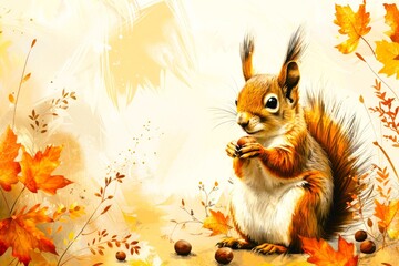 Wall Mural - squirrel in the park