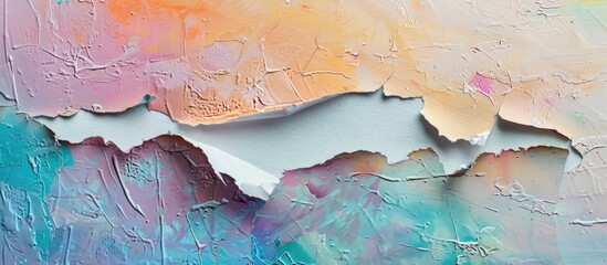 Aufkleber - A torn paper against a backdrop of painted copy space image