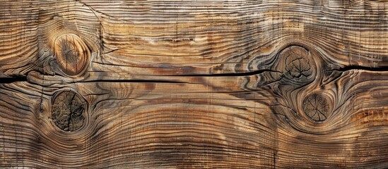 Aufkleber - An old wooden surface like a table or a wall with a unique texture featuring knots and variations in the cut perfect for a copy space image