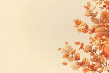 Sticker - autumn background with leaves