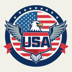 concept text usa american flag vector illustration