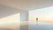 © SynthArt BWG - A man stands in a large, empty room with a window in the wall
