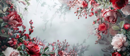 Poster - Floral backdrop with copy space image