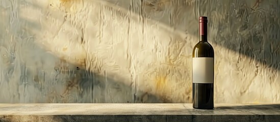 Leinwandbilder - Wine bottle displayed on the table with copy space image