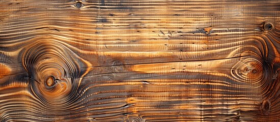 Aufkleber - An old wooden surface like a table or a wall with a unique texture featuring knots and variations in the cut perfect for a copy space image