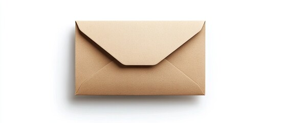 Poster - Open cardboard envelope with a blank address area isolated on a white background Mock up. with copy space image. Place for adding text or design