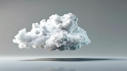 Wall Mural - one white cloud on a light grey background.