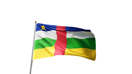 Flag of republic of central africa on a transparent background, png, flag on a flag pole waving in the wind, african country, national symbol of  central african republic, picture of a flag