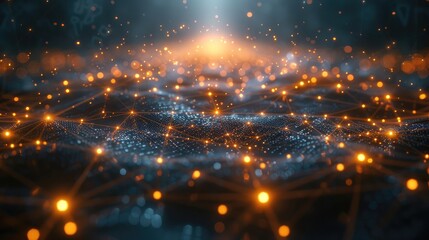 Leinwandbilder - A glowing AI-powered neural network visualized as an interconnected web of light, symbolizing the complexity of AI systems. Generative AI.