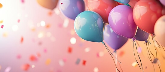 Poster - Birthday greetings with colorful backgrounds Birthday banner. with copy space image. Place for adding text or design