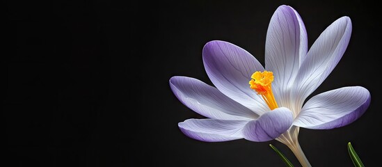 Leinwandbilder - crocus one of the earliest flowers of spring. with copy space image. Place for adding text or design