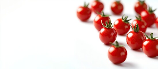 Leinwandbilder - Cherry tomatoes isolated on a white background. with copy space image. Place for adding text or design