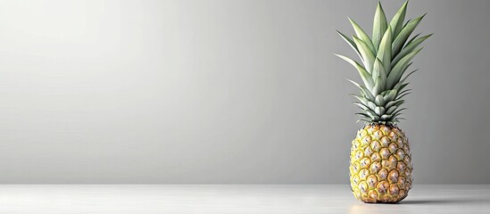 Poster - ripe beautiful pineapple representing seasonal collection and harvest. with copy space image. place 