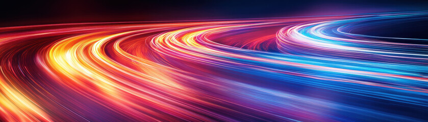 Wall Mural - A colorful, swirling line of light that appears to be moving