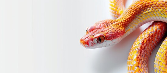 Fototapete - Corn Snake against a white background. with copy space image. Place for adding text or design